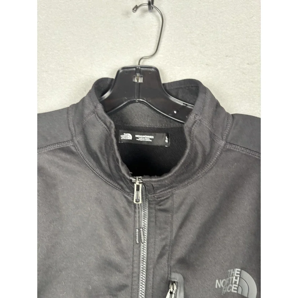 The North Face Jacket Mens Large Black Softshell Fleece Lined Full Zip Hiking